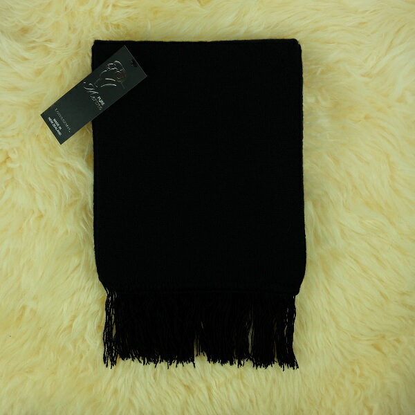 紐西蘭100%美麗諾純羊毛圍巾_黑色