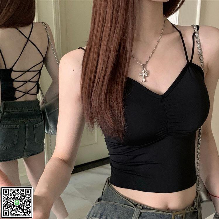 冰絲性感吊帶美背背心加厚胸墊抹胸小胸修身顯瘦外穿內搭內衣女-UM.有米家居