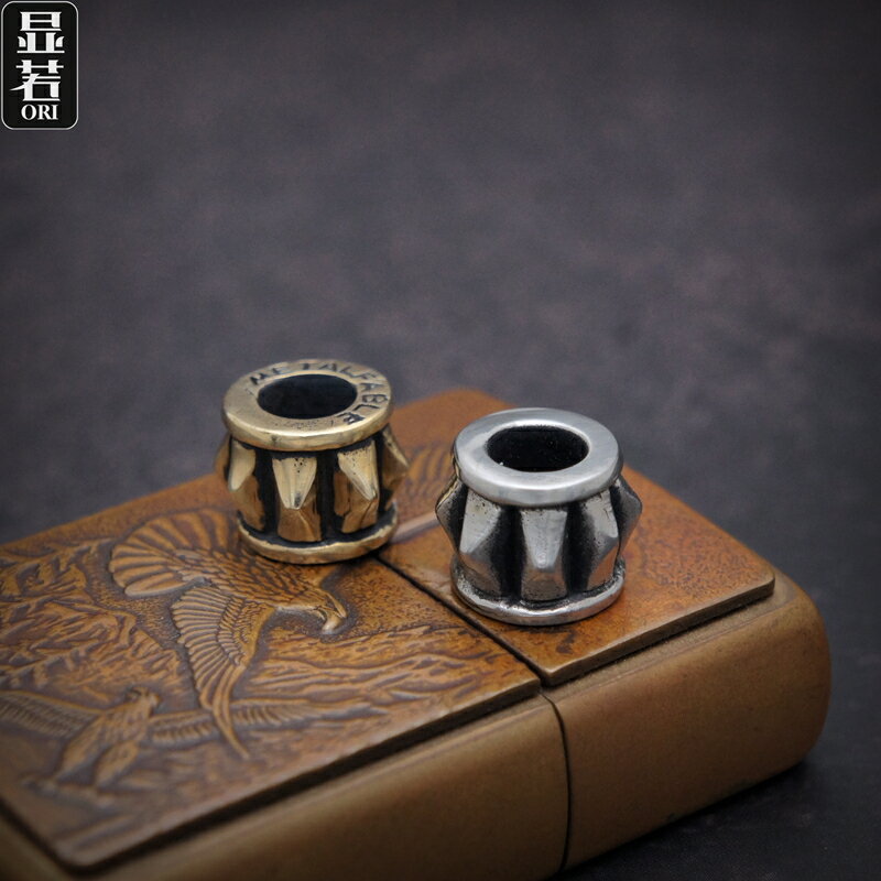 手雕作品 八角稜珠瓜珠 手工隔珠 EDC傘繩刀墜 DIY鑰匙掛墜拉鏈頭1入