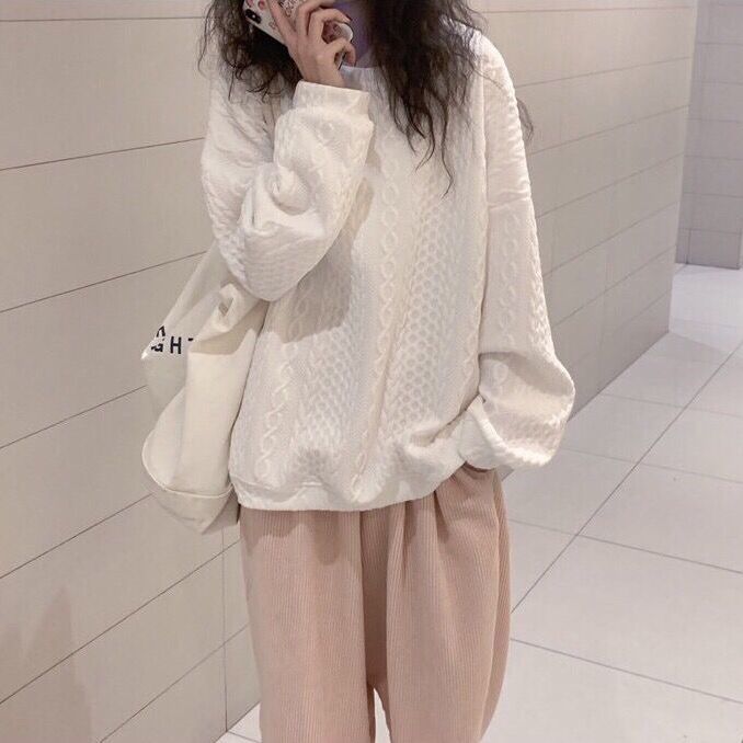 衛衣女外套女長袖T恤白色潮韓版寬松上衣時尚百搭女春秋薄款新款