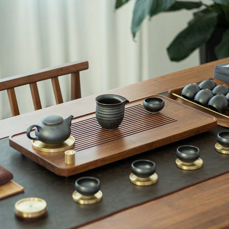 茶盤 排水茶盤實木儲水抽屜式茶臺小家用竹茶海功夫茶具套裝日式