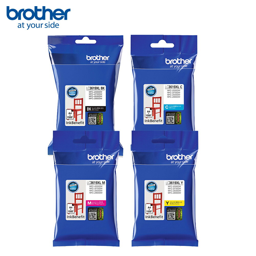 Brother LC3619XL-BK/C/M/Y墨水組(1黑3彩)