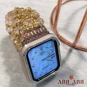 賠售出清 蘋果錶帶活動 台灣現貨 免運 蘋果錶帶 (粉) 超亮鑲鑽保護殼+珠寶奢華造型錶帶