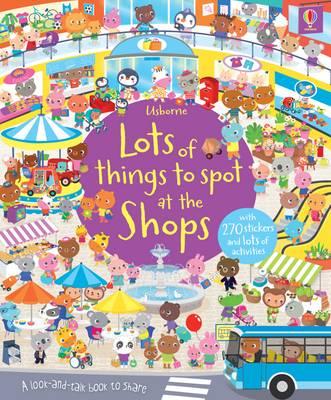 Usborne Lots of things to spot at the Shops 尋找遊戲貼紙書-購物 ＊夏日微風＊