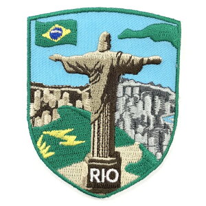 巴西 里約 熱內盧耶穌背面 Patch熨斗刺繡徽章 胸章 立體繡貼 裝飾貼 繡片貼 燙布貼紙 文青設計