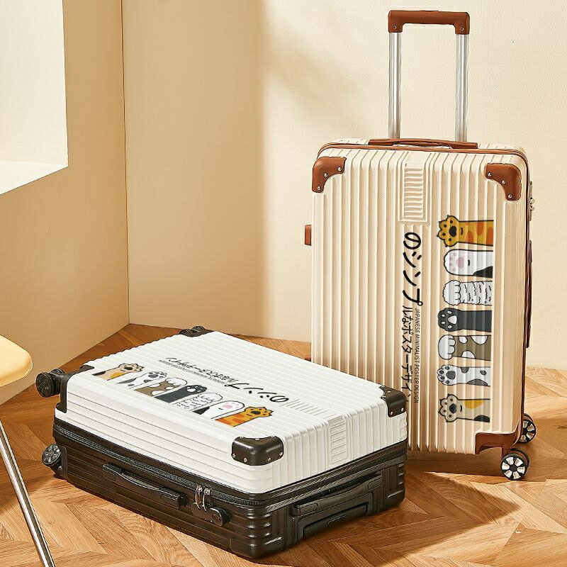 新款行李箱女 超輕日系卡通登機密碼箱 大容量靜音萬向輪 鋁框旅行箱 20吋登機箱 登機箱 密碼箱