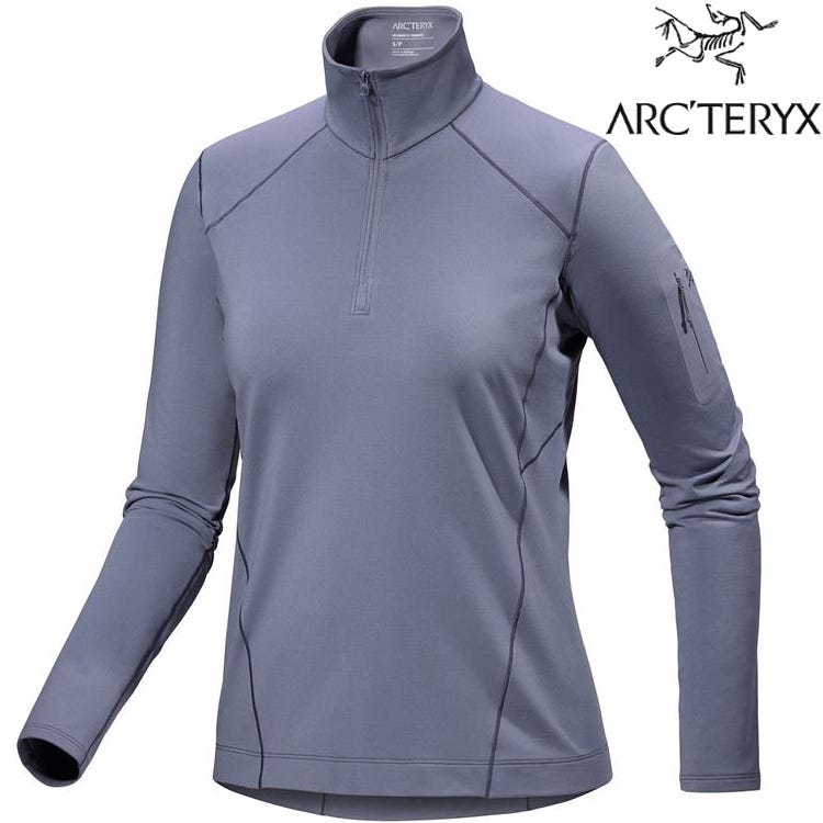 Arcteryx 始祖鳥 Rho Zip Neck 女款 長袖排汗衣/刷毛套頭衫 X000007336 雲層藍 Stratus