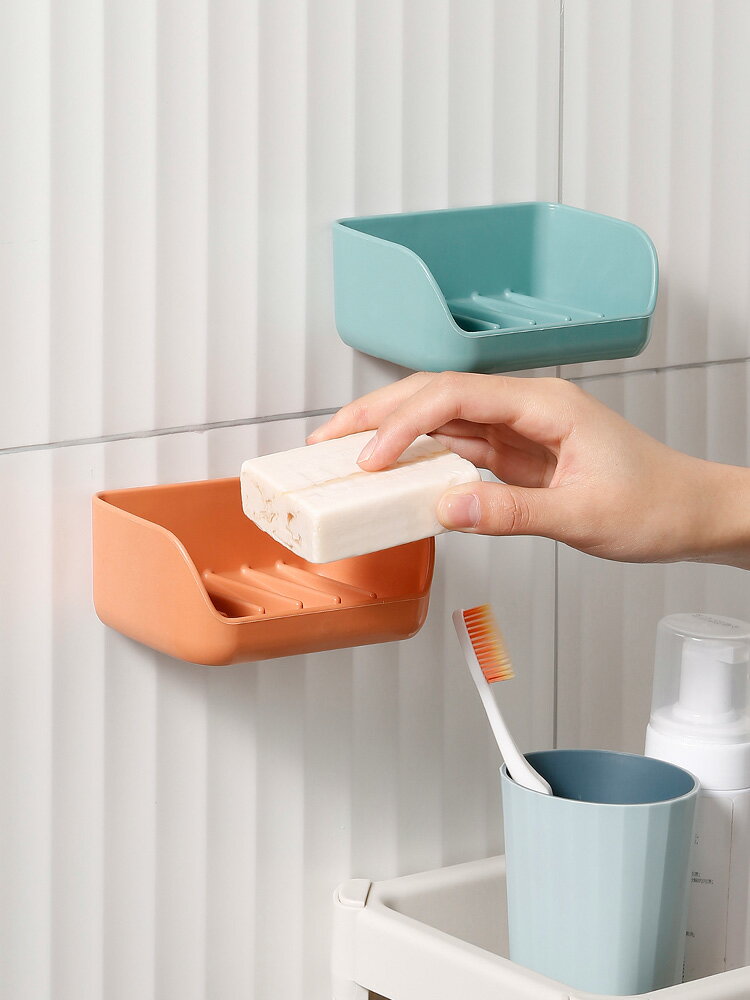 肥皂盒壁掛式瀝水免打孔家用衛生間浴室大號創意宿舍香皂盒置物架