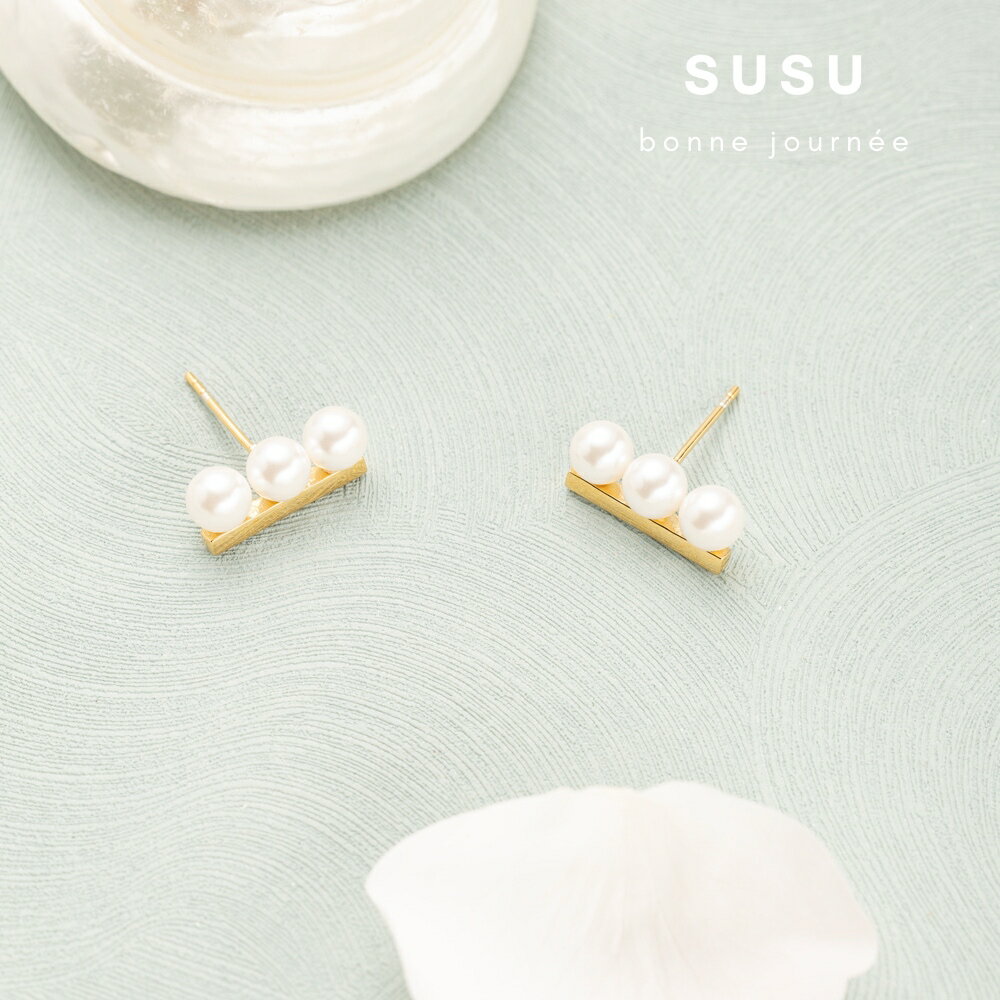 SU SU︱平衡桿珍珠耳環❤️事業 招財 人緣 工作 健康 紓壓 水晶 飾品 耳環 項鍊 手鍊  穿搭 百搭