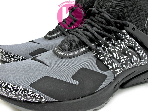 [26cm] 2018 第二彈 德國機能服裝品牌 ACRONYM x NIKE AIR PRESTO MID COOL GREY 灰黑 文字迷彩 拉鍊 魚骨鞋 慢跑鞋 (AH7832-001) ! 2
