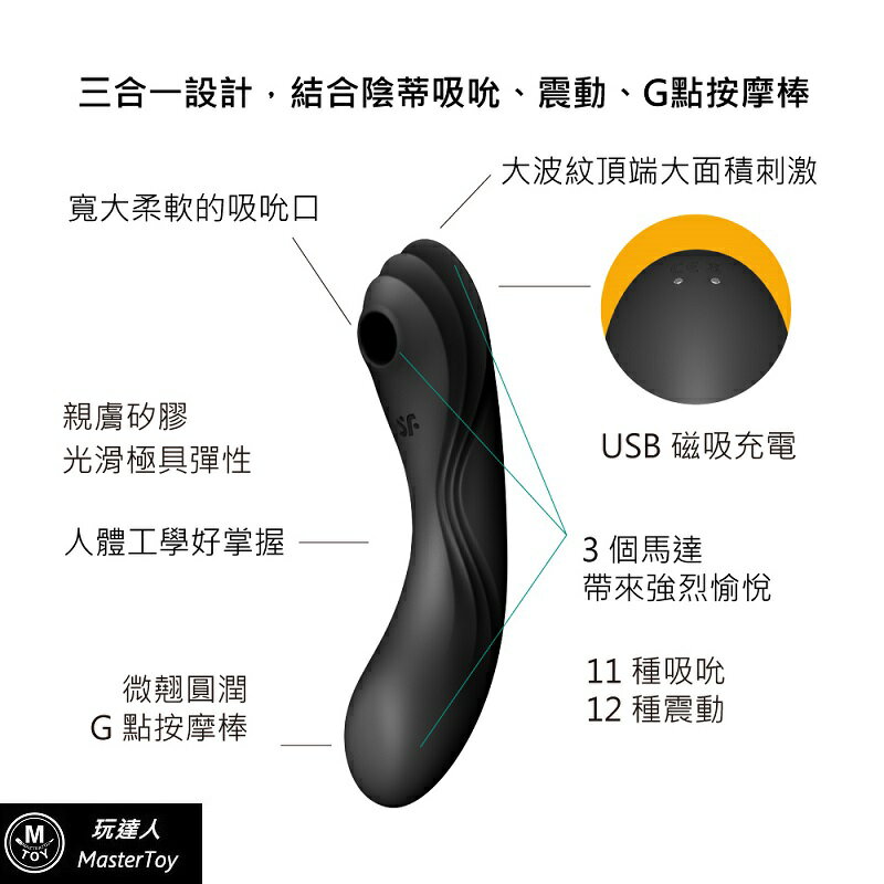 德國 Satisfyer Curvy Trinity 4 陰蒂吸吮+震動按摩棒 原廠保固