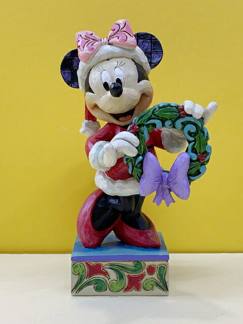 【震撼精品百貨】Disney 迪士尼 Enesco精品雕塑-迪士尼米妮塑像-聖誕節米妮花圈#65009 震撼日式精品百貨