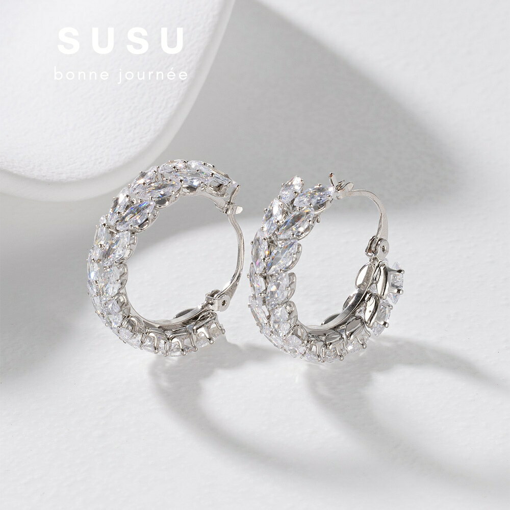 SU SU︱麥穗鋯鑽耳環❤️日韓 明星 熱銷 925純銀 防過敏 飾品 耳環 項鍊 手鍊 穿搭 百搭 時尚 7