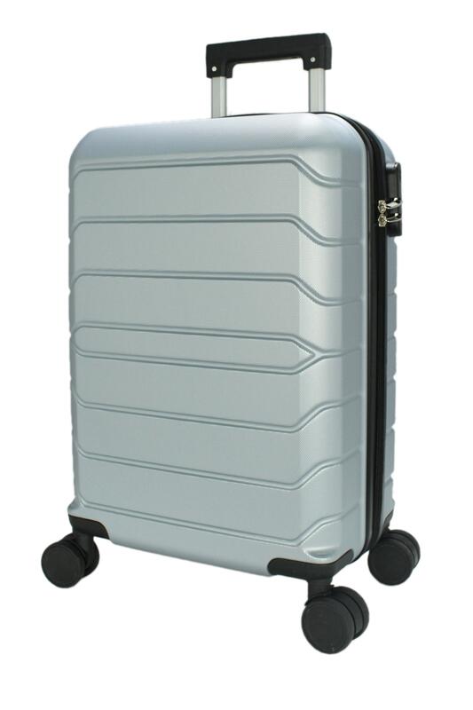 ~雪黛屋~Eason 20吋行李箱360度靜音輪ABS防刮簡約橫條安全密碼鎖U048 7