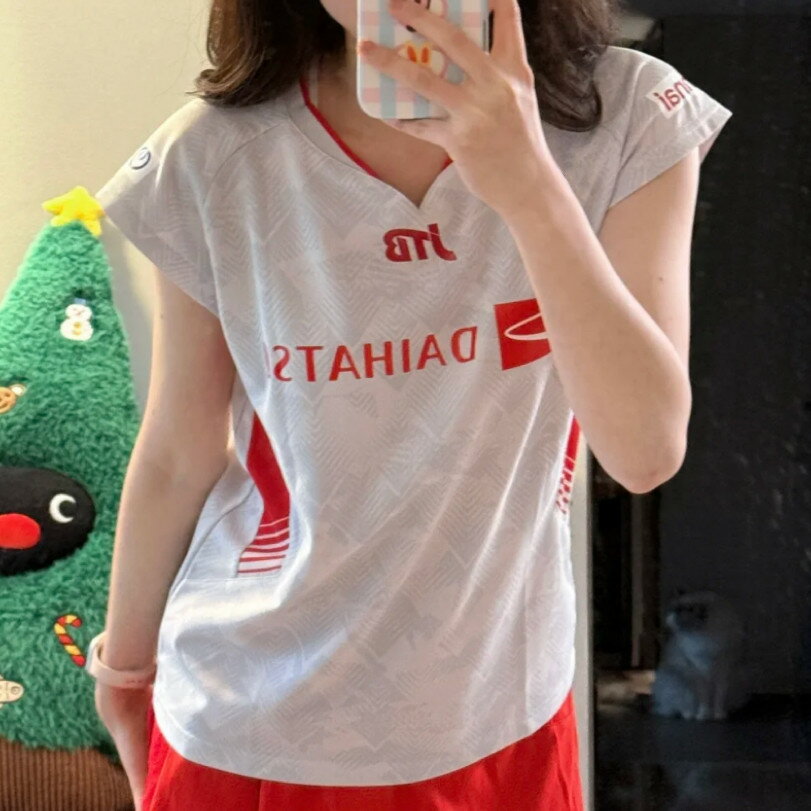 2025新款羽毛球服志田千陽同款大賽服男女款速乾透氣小飛袖比賽服