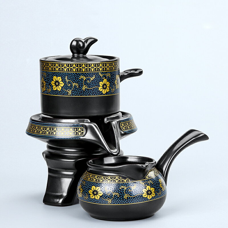 陶瓷泡茶茶具 中式石磨旋轉出水自動家用套裝 功夫茶壺茶杯配件【不二雜貨】