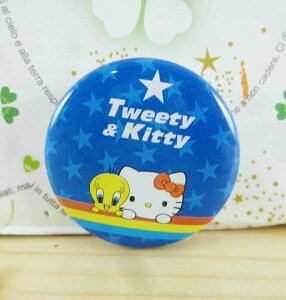 【震撼精品百貨】Hello Kitty 凱蒂貓 KITTY別針-圓形造型-藍星星 震撼日式精品百貨