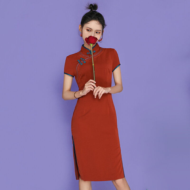 年新款紅色旗袍改良傳統老上海民國日常女裝中國風年輕款少女