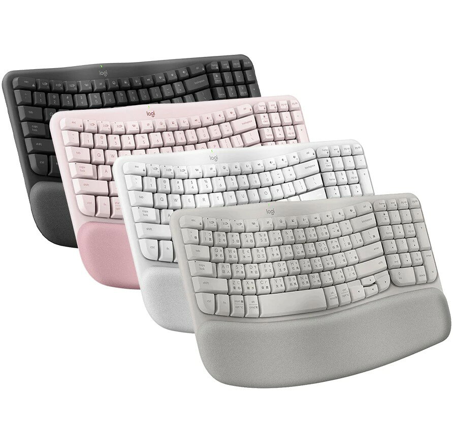 Logitech 羅技 Wave Keys 人體工學鍵盤 無線+藍芽 智能啟動功能 鍵盤