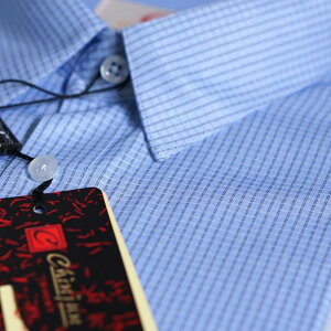 【CHINJUN/65系列】機能舒適襯衫-長袖、淺藍格紋、C2203(上班 標準 正式 紳士 面試)