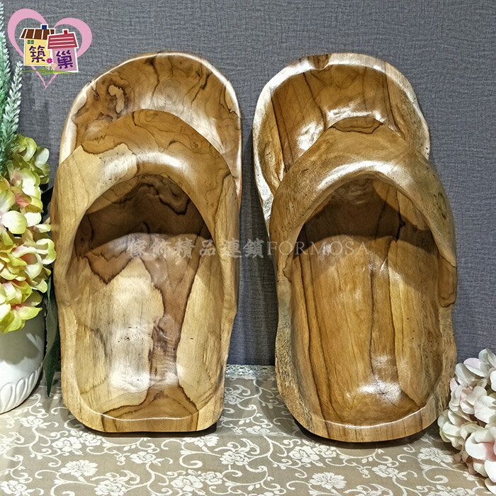 限量生態老柚木 日式木屐鞋造型底座託盤 復古懷舊風實木家具傢飾 果盤原木花臺展示架子居家生活置物陳列架【築巢傢飾】