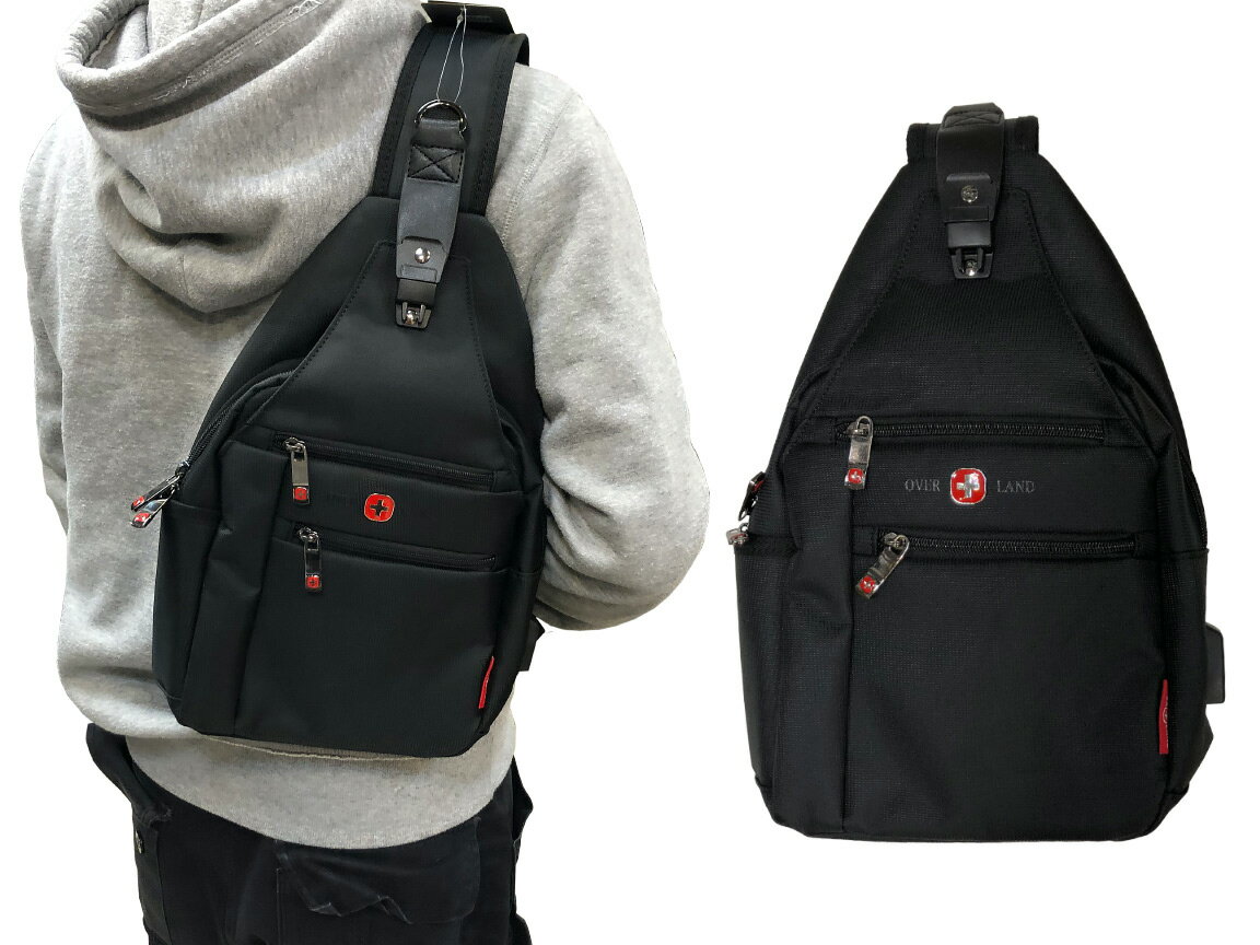 ~雪黛屋~OVER-LAND 單肩後背包小容量二主袋+外袋共五層單左右後背內水瓶袋T5374A