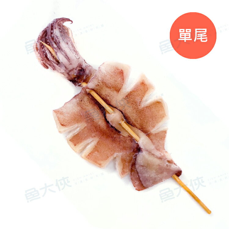 單尾-串燒阿根廷魷魚(90g/尾)#已殺青-1E6B【魚大俠】SD069