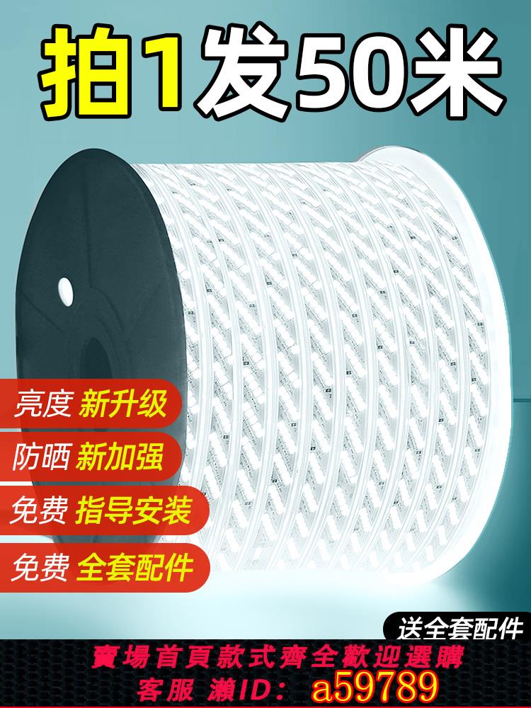 【臺灣公司 可打統編】led燈帶220v戶外防水工程照明戶外防水養殖塔外墻工地亮化24V燈條