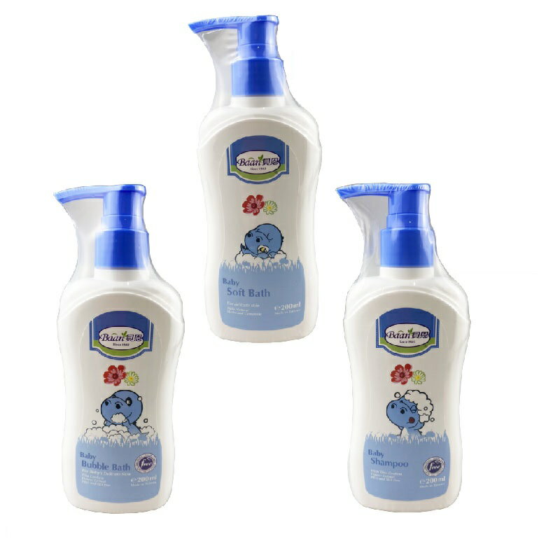 貝恩BAAN嬰兒沐浴系列 嬰兒泡泡香浴露 嬰兒洗髮精 嬰兒沐浴精 200ML 嬰兒沐浴露 嬰兒沐浴乳 1