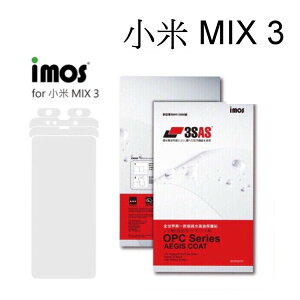 【iMos】3SAS系列保護貼 小米 MIX 3 (6.39吋) 6吋 超潑水、防污、抗刮