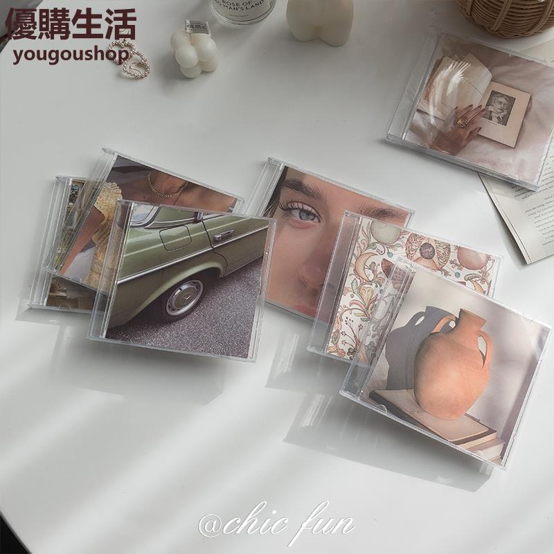 優購生活~北歐ins風CD盒光碟收納復古民宿裝飾拍攝擺件輕奢收納展示盒客廳咖啡廳 咖啡店 甜品店 擺件 裝飾 網美 自拍 藝術