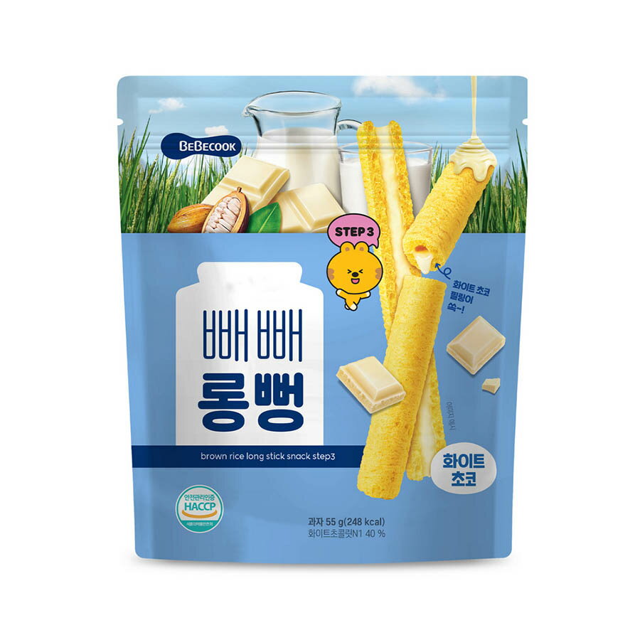 韓國【BEBECOOK】寶膳 15m+ 幼兒初食綿綿貝貝棒 - 白巧克力 (55g)