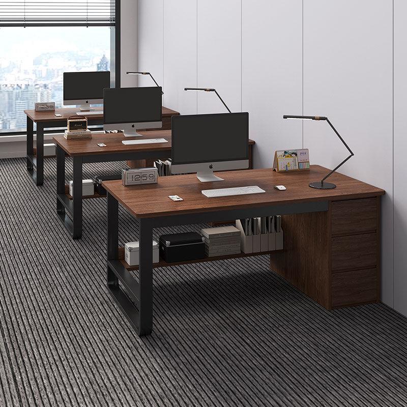 辦公桌簡約現代員工位辦公室桌職員家用單人帶抽屜電腦桌臺式書桌