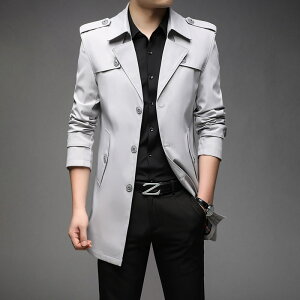 男裝輕熟簡約_男式風衣秋季青年韓版中長款外套8808款8個色包郵「新年特惠」