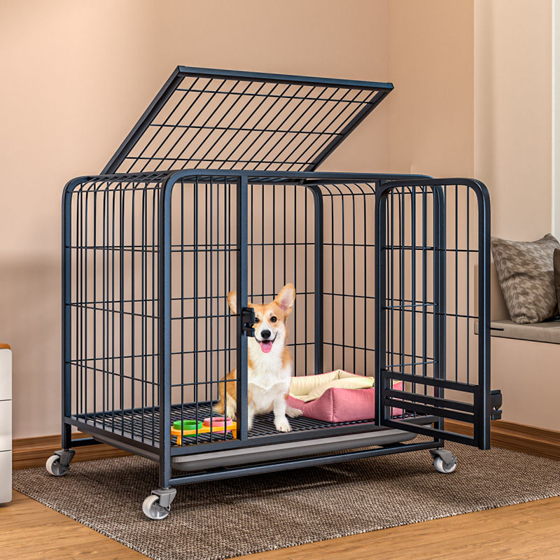 狗籠子小型犬狗窩狗籠室內帶廁所籠子折疊中型犬狗柵欄方管寵物籠