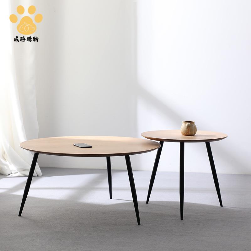 小戶型客廳小茶幾 迷你邊幾 現代簡易約陽臺鐵藝小圓桌組合日系G9/19