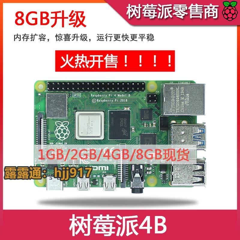 樹莓派4代B型 RaspberryPi4 4B 8GB 開發板程式設計AI入門套件 Python