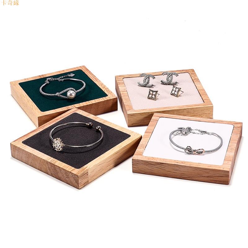 木製首飾托盤手鍊展示架首飾架戒指耳環項鍊架櫃檯珠寶展示照片道具裝飾品
