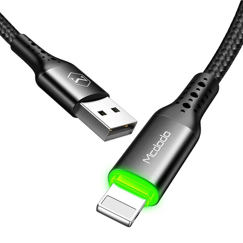 Mcdodo iPhone/Lightning智慧斷電充電線補電蘋果傳輸線呼吸燈 蜂巢系列 1.2/1.8m