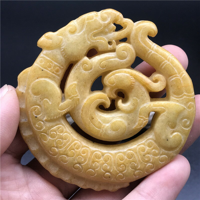 岫玉鏤空玉佩牌子古玉老玉漢代玉器裝飾掛件仿古玉石吊墜玉牌收藏