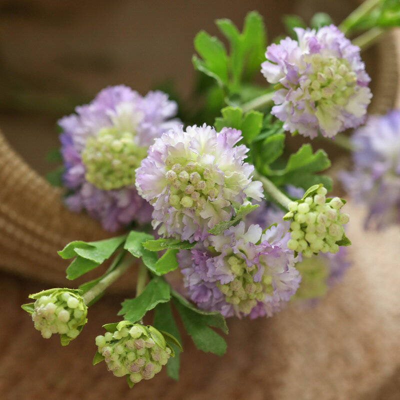 左岸麥田 紫色三叉松蟲草把束假花裝飾花絹花客廳茶幾清新仿真花