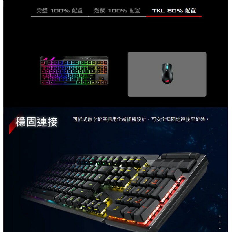 【領卷折500】ASUS 華碩 ROG Claymore II 電競鍵盤 青軸/紅軸選 RGB/零延遲【現貨】【GAME休閒館】 3