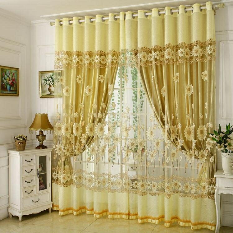 豪華客廳窗簾成品高檔大氣歐式奢華雙層帶紗全遮光布臥室落地公主 果果輕時尚
