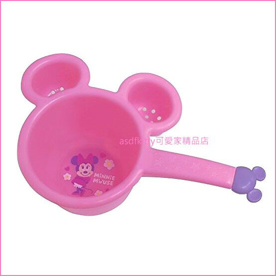 asdfkitty可愛家☆米妮造型粉紅色小水瓢/小水勺-小容量.不過重.好拿好握-訓練幼童洗澡-日本製