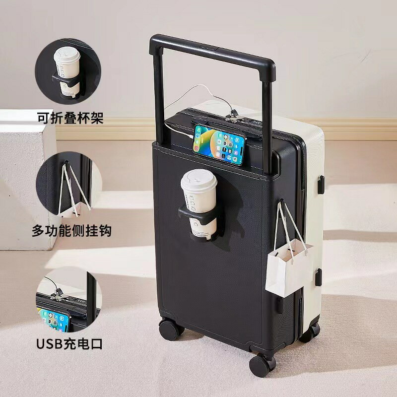 行李箱 登機箱 拉桿箱 熱賣款！免運新款寬拉桿行李箱女20寸登機箱學生高顏值大容量靜音輪密碼旅行箱八折下殺 打骨折 可開發票 加客服賴享受巨額減免金牌保障
