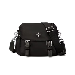 實揹★Tory Burch翻蓋斜背包(黑/藍)