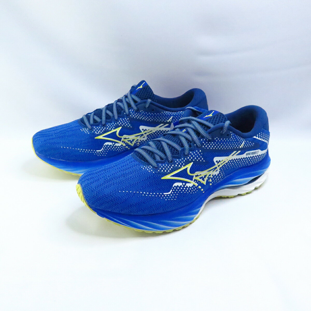 Mizuno WAVE RIDER 27 男慢跑鞋 J1GC236201 藍x白黃【iSport愛運動】