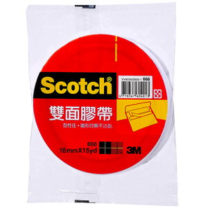 3M Scotch 雙面膠帶 18mmX15yd 單入袋裝