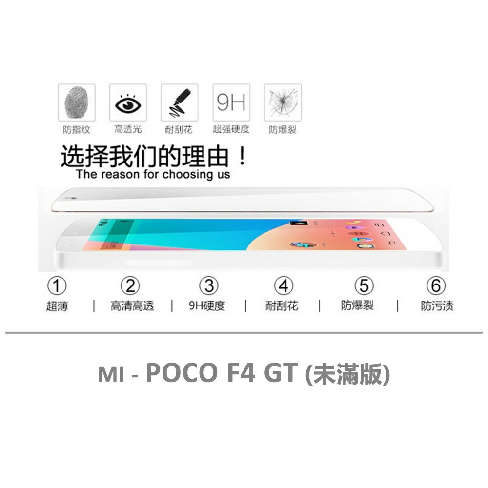 【嚴選外框】 MI 小米 POCO F4 GT 半版玻璃貼 透明 未滿版 半版 不滿版 玻璃貼 9H 鋼化膜 保護貼