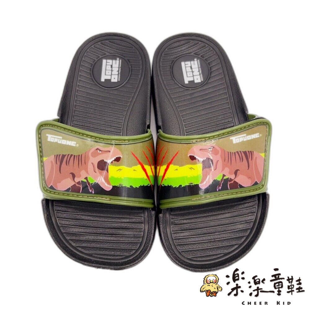 【限量特價!!】台灣製帥氣恐龍拖鞋-綠色 - 男童拖鞋 台灣製拖鞋 MIT拖鞋 大童拖鞋 小童拖鞋 防水拖鞋 防滑拖鞋 恐龍拖鞋